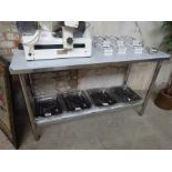 Stainless steel prep table with shelf