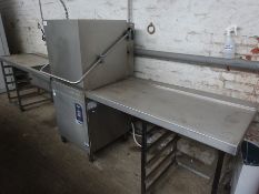 Comenda C1300E BT pass through dishwasher 415v, with end tables and sink with pot wash tap.