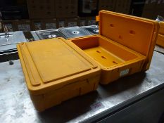 Two Rieber insulated food boxes.