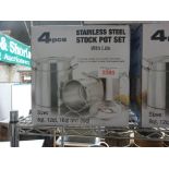 Four new stainless steel stock pot set