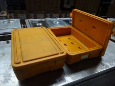 Two Rieber insulated food boxes.