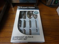 Sixteen piece Russell Hobbs Vermont cutlery set.