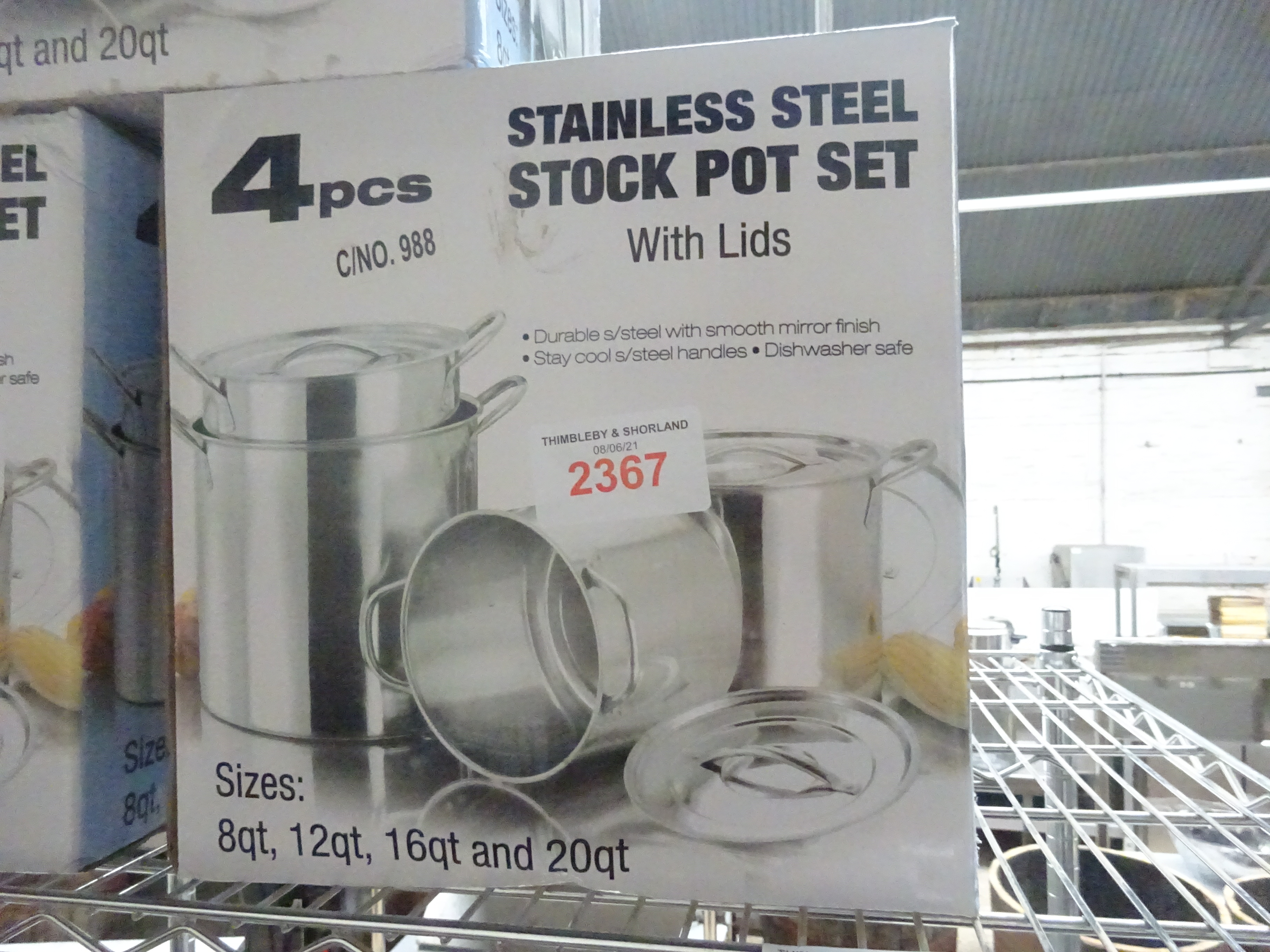 Four new stainless steel stock pot set