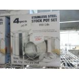 Four new stainless steel stock pot set