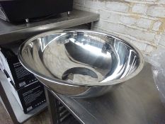 Large stainless steel mixing bowl