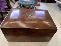 Rosewood sewing box with contents