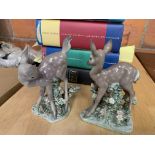 Pair of Lladro baby deer figurines