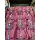 Collection of cut glass drinking glasses, all boxed