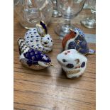 Four Crown Derby figurines