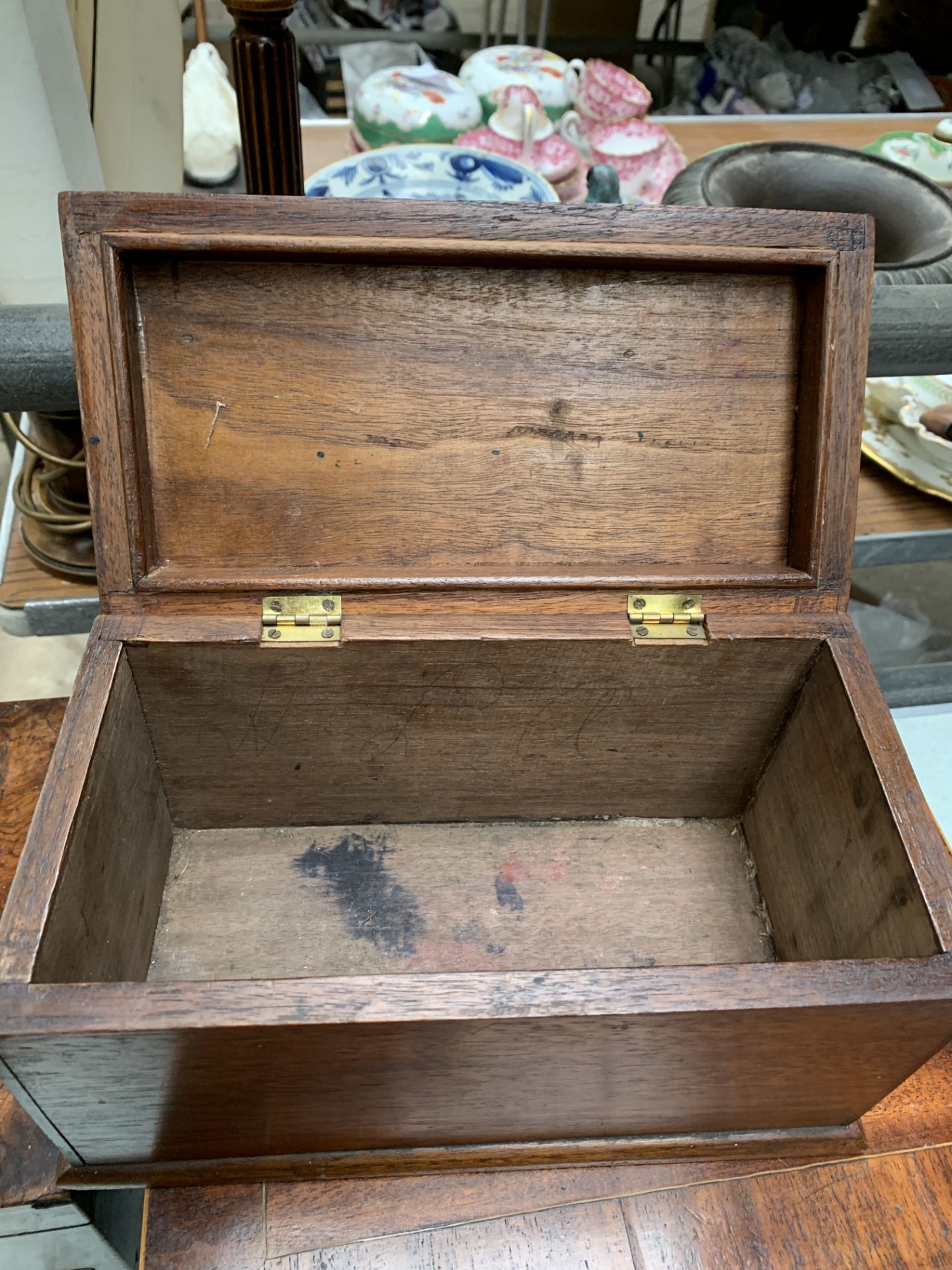 Banded inlaid mahogany sewing box and other boxes - Image 5 of 6