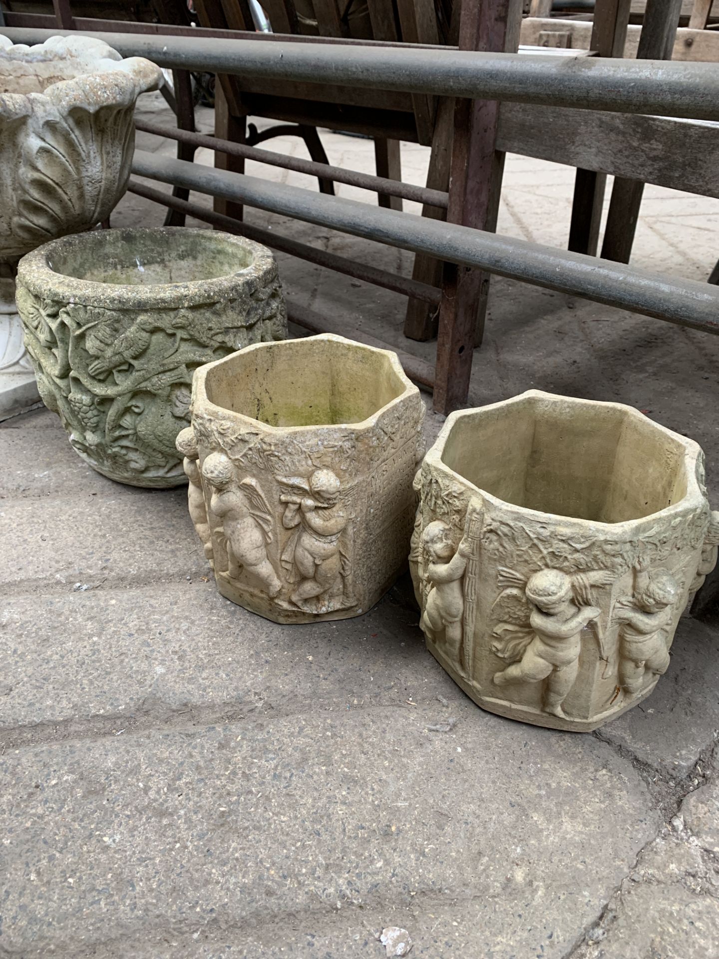 A pair of planters, another planter, and a jardiniere - Image 4 of 5