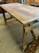 Pine trestle table