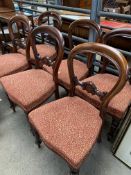 Set of six mahogany framed balloon back chairs