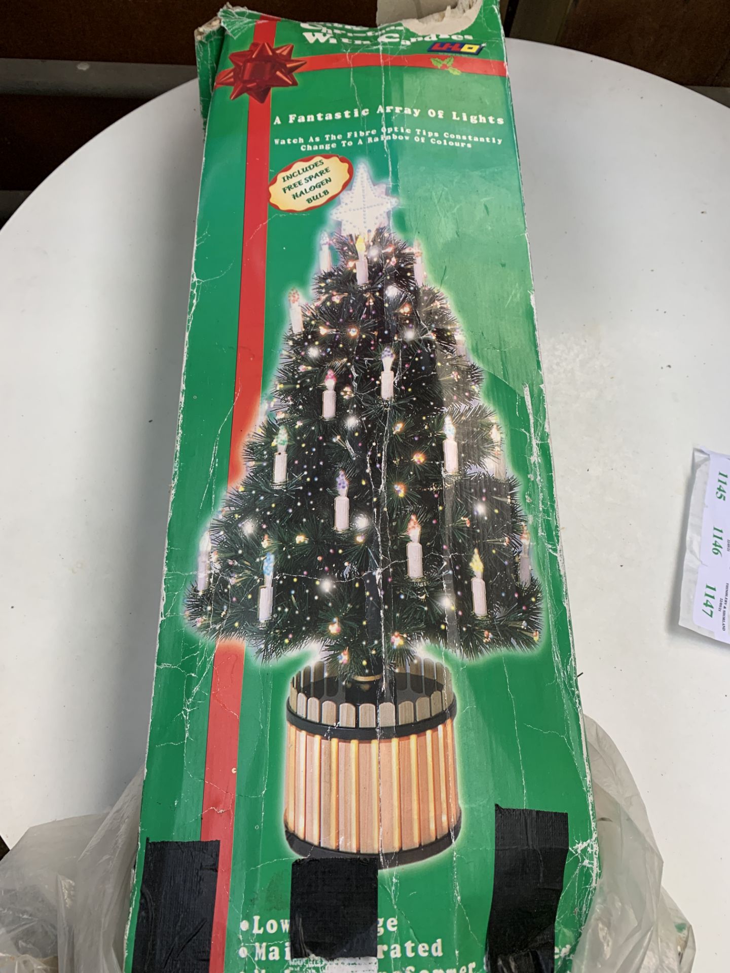 Two artificial Christmas trees