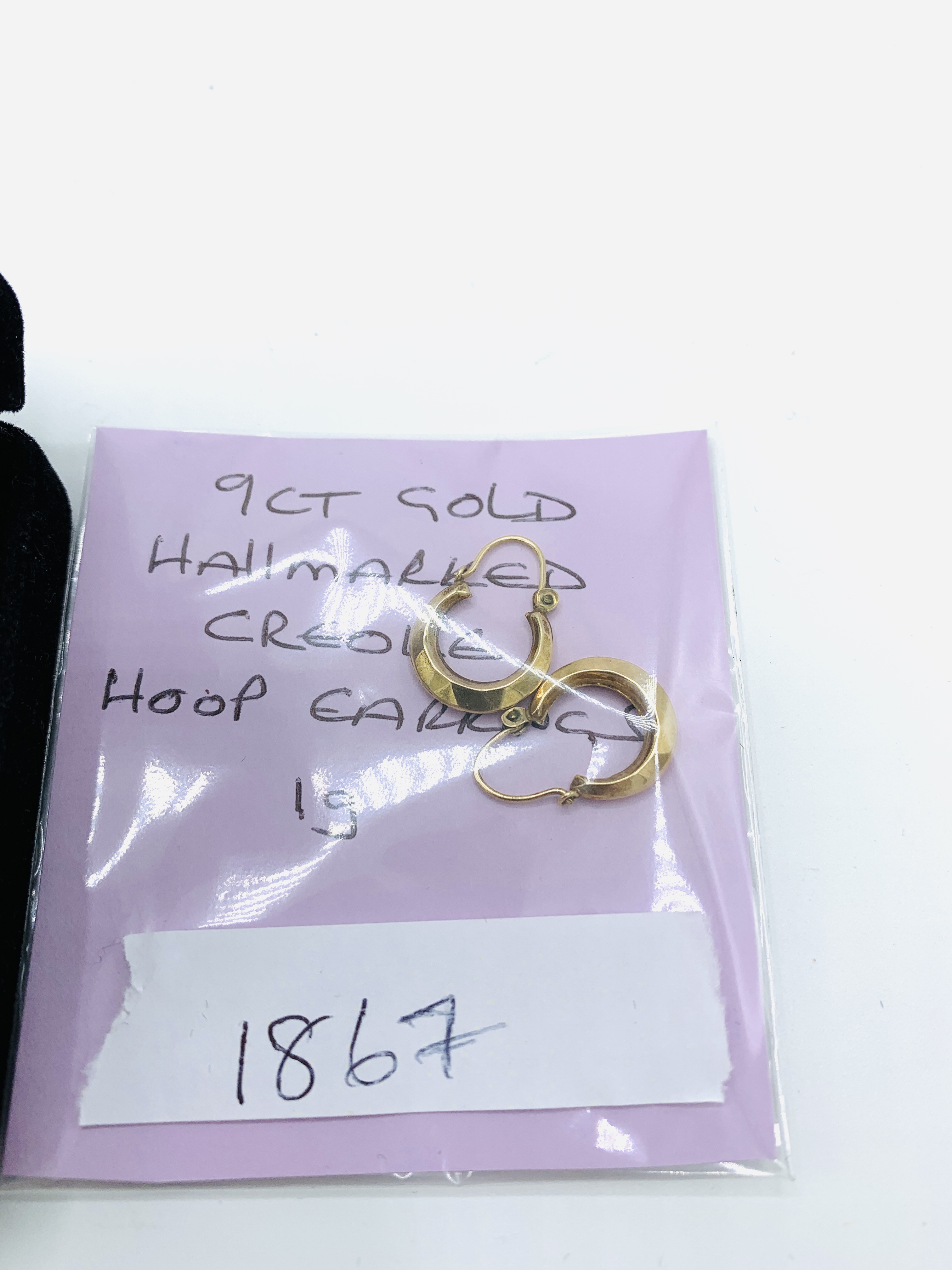 Three pairs of 9ct gold earrings - Image 2 of 3