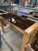 Laminate and smoked glass side table