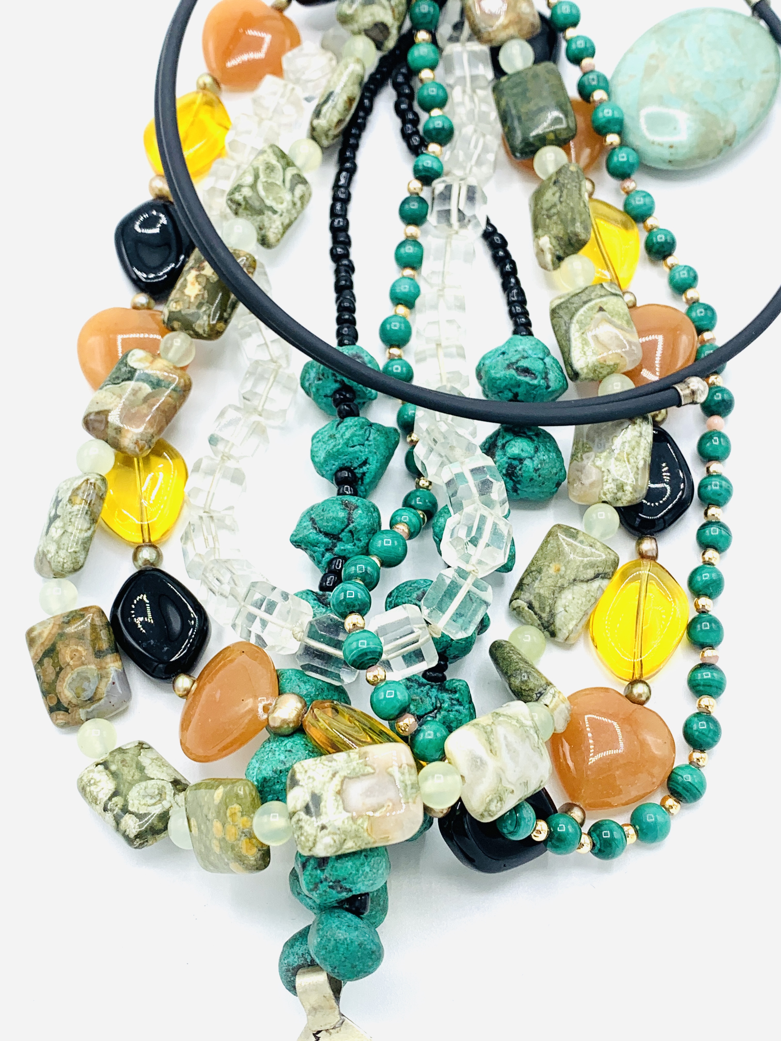 Six various gemstone necklaces - Image 2 of 3