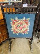 Oak framed tapestry fire screen