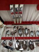 Quantity of boxed mainly silver plated cutlery, and a quantity of stainless steel items