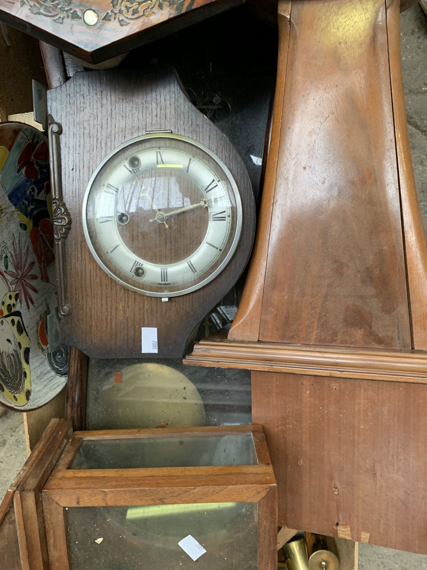 Three clocks, a quantity of clock weights and two clock cases - Image 3 of 3