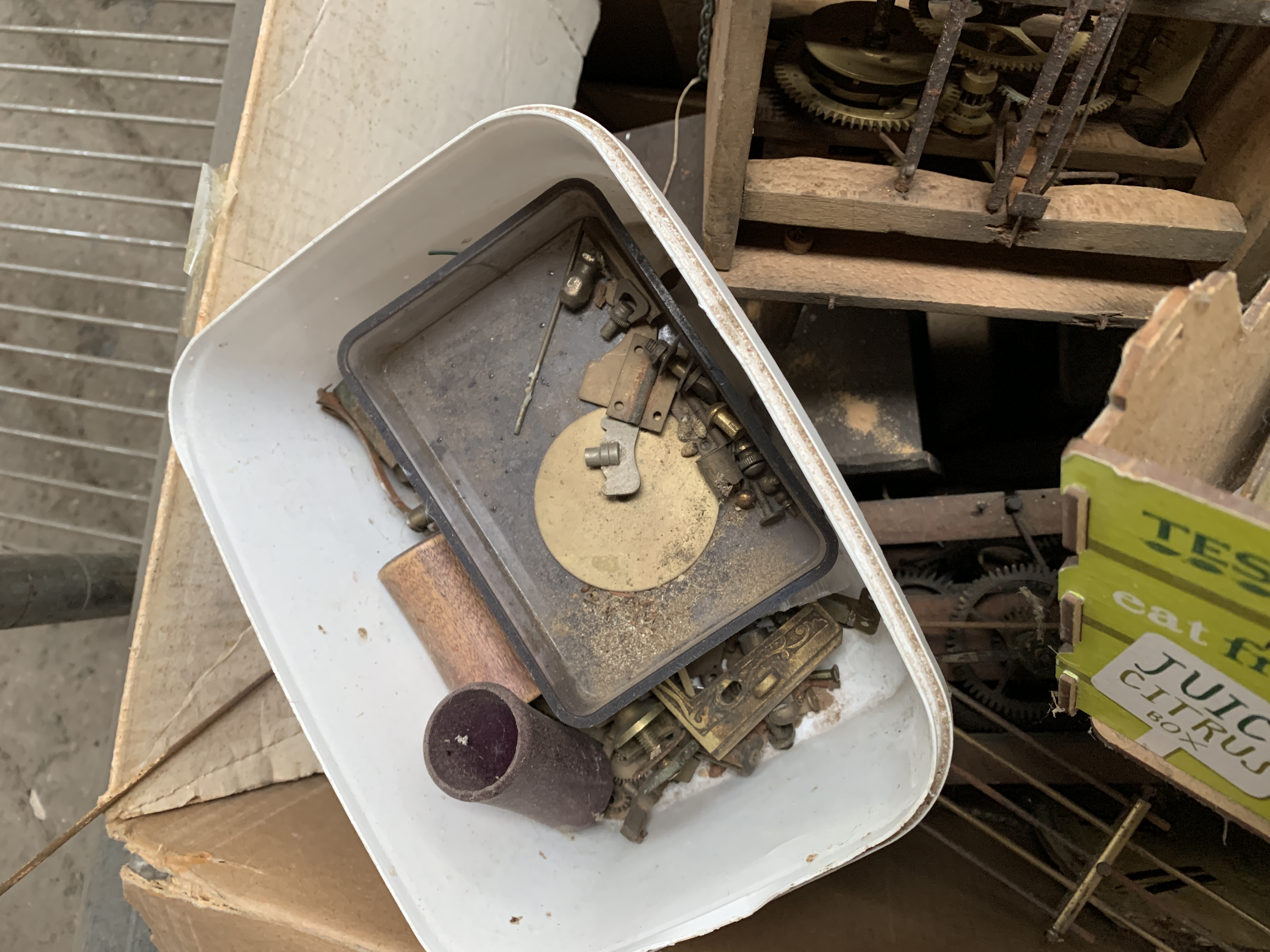 Box of various clock mechanisms and cases - Image 5 of 5