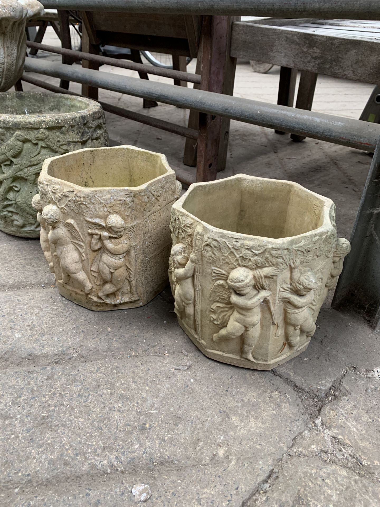 A pair of planters, another planter, and a jardiniere - Image 5 of 5