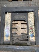 Cast iron Victorian fireplace with tile surround. This item carries VAT.