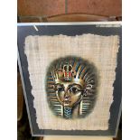 Two framed and glazed watercolours of ancient Egyptian heads