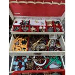 Two boxes of costume jewellery