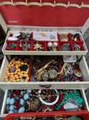 Two boxes of costume jewellery