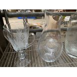 Glass vase and other items