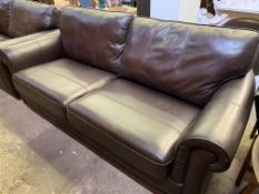 Dark brown leather sofa by Wade Additions