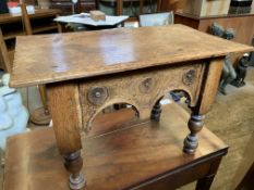 Carved oak stool