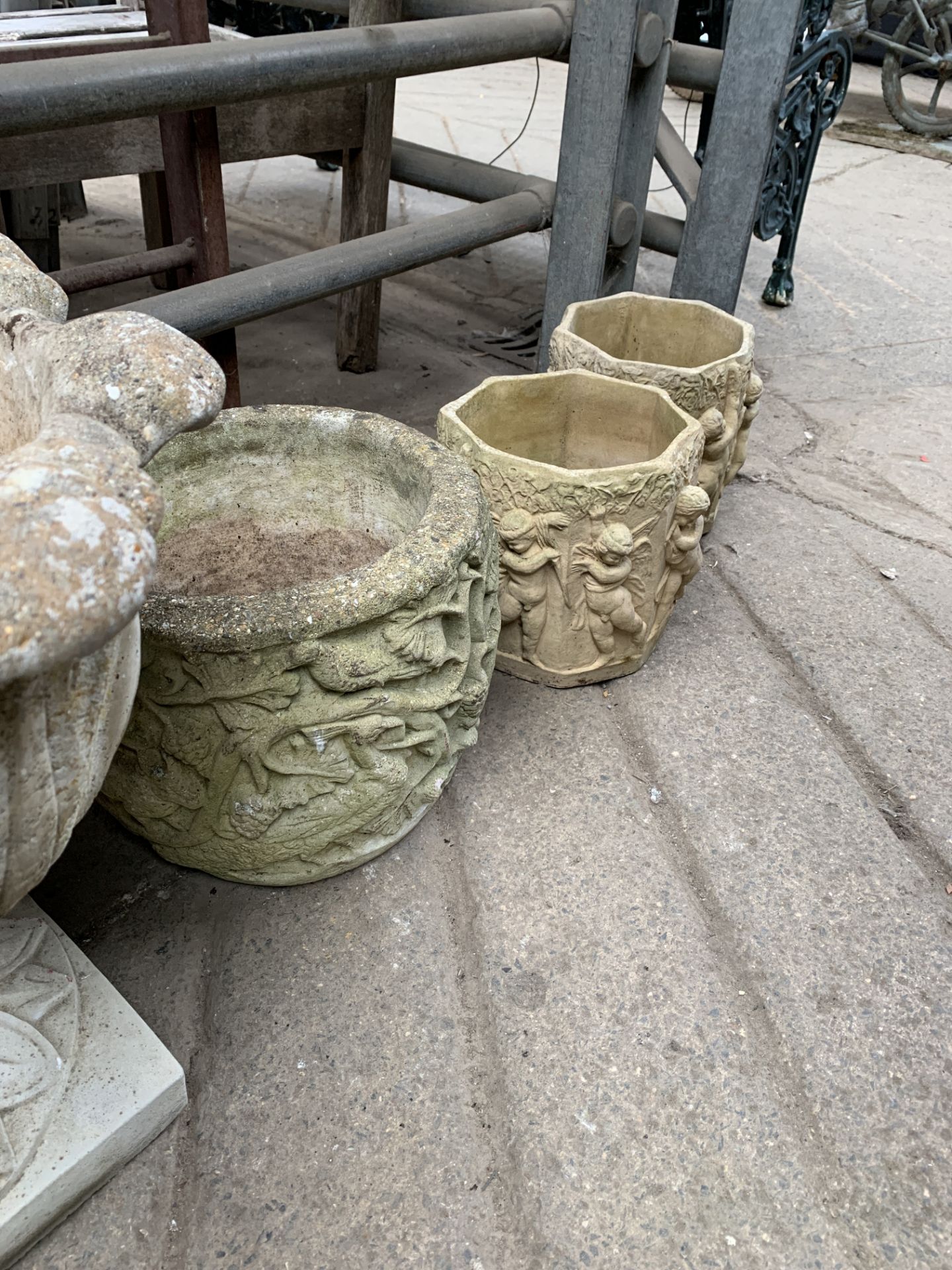 A pair of planters, another planter, and a jardiniere - Image 3 of 5