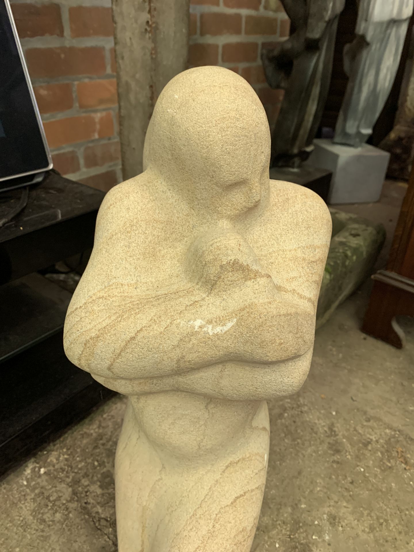 Stone sculpture of a mother and child by Fiona Goldbacher - Image 3 of 3