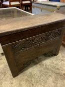 Oak small carved chest
