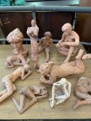 Eleven terracotta sculptures of females, by Fiona Goldbacher