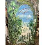 Wooden framed oil on canvas of a North African scene by Fiona Goldbacher