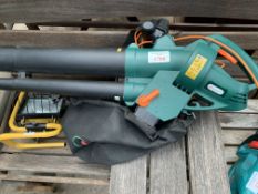 Q Garden electric leaf blower, Flymo hovervac 250 and a Clarke electric work lamp