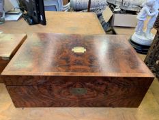 Walnut writing slope with inlaid border.