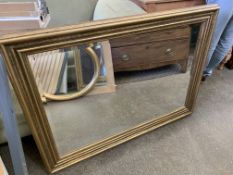 Bevelled edge gilt framed wall mirror