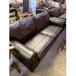 Dark brown leather sofa by Wade Additions