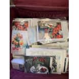 Quantity of blank greetings cards by Fiona Goldbacher; together with art related items.