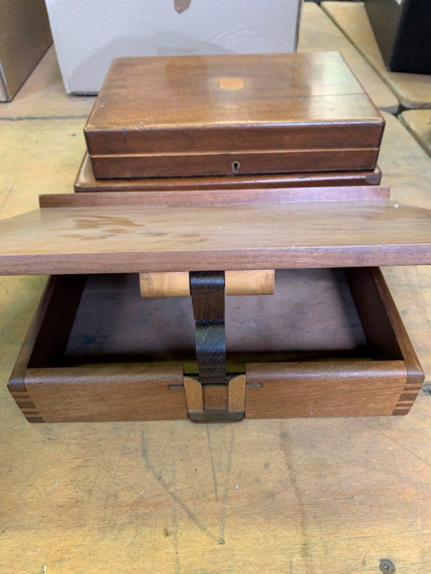 Two mahogany cutlery boxes and a mahogany lectern - Image 2 of 5