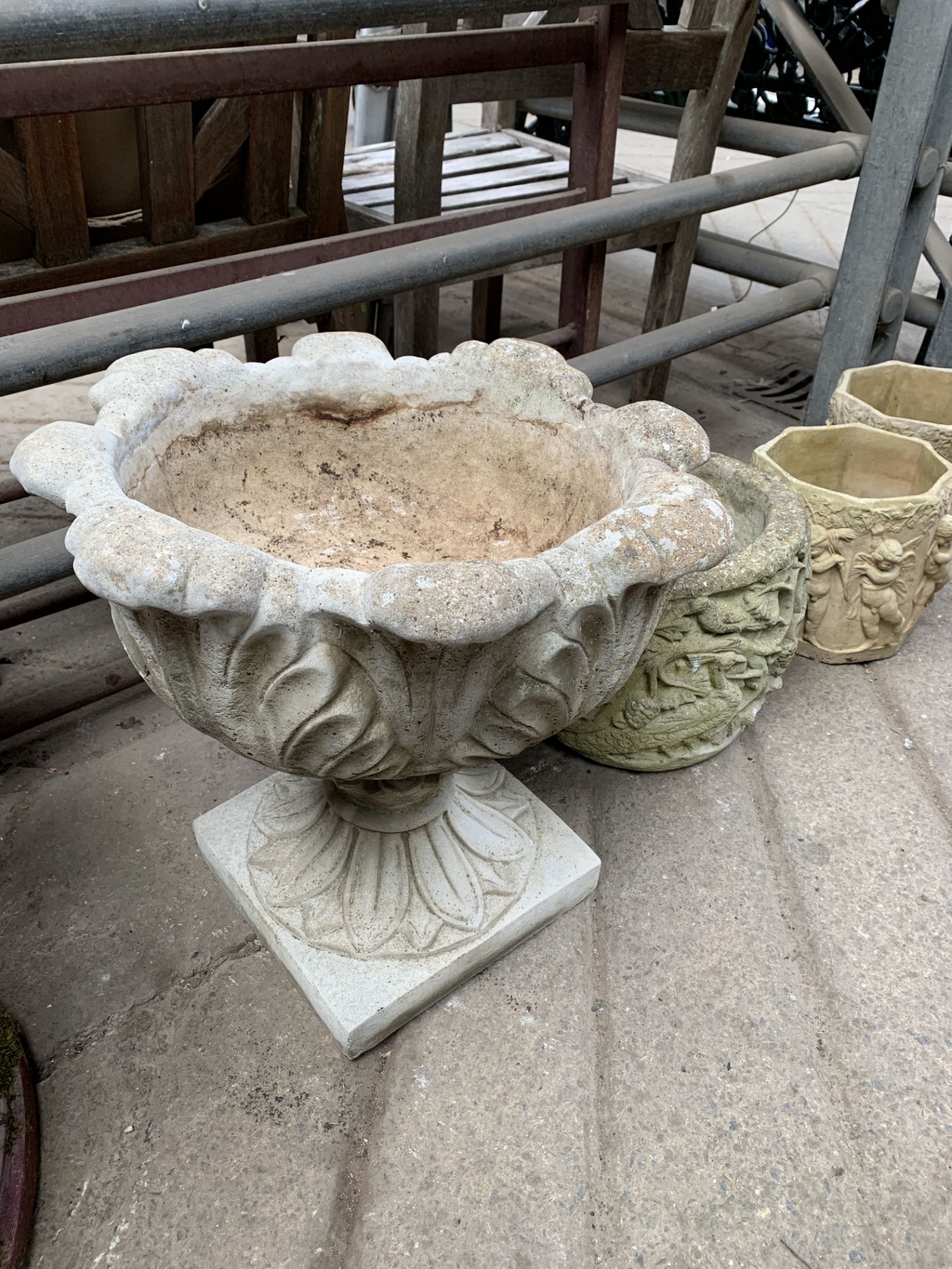 A pair of planters, another planter, and a jardiniere - Image 2 of 5