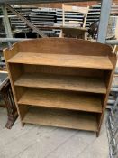 Oak open bookcase with four shelves