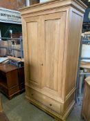 Oak wardrobe with a drawer to base