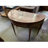 Mahogany demi-lune gate leg table with fold-over top