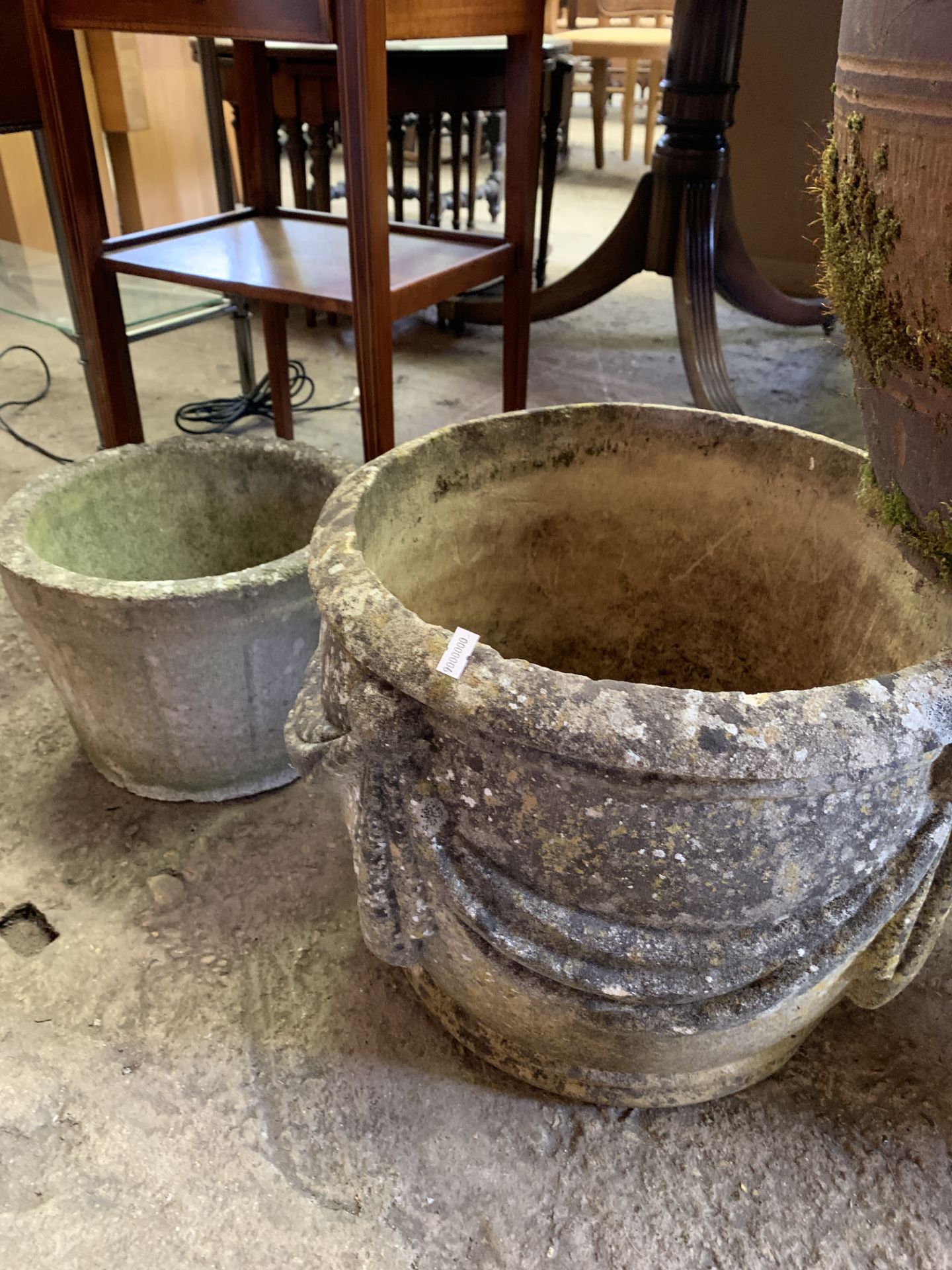 A terracotta and two concrete planters - Image 2 of 4