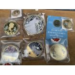 Collection of eight Windsor Mint commemorative coins